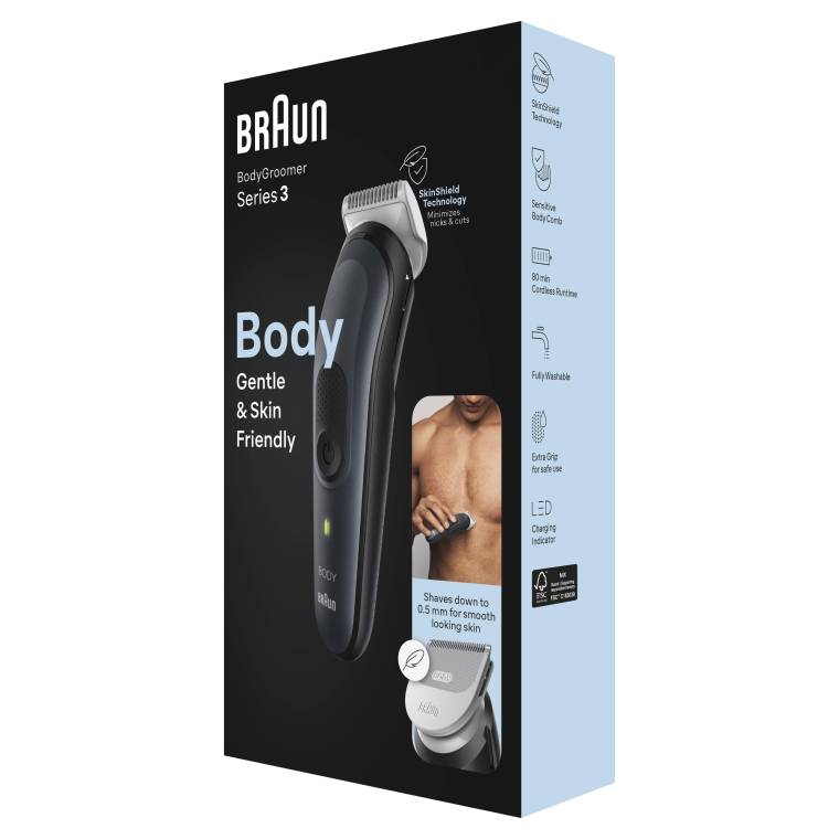 Braun BodyGroomer 3 BG 3340 SkinShield Teknolojisi, 3 Ek Parçalı Vücut Bakım Seti - 8