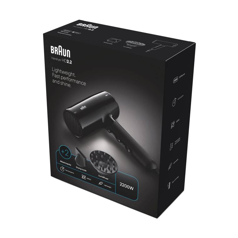 Braun BRHD225E HD2.2 IONTEC Difüzörlü Saç Kurutma Makinesi, 2 Başlıklı, 2200W  - 2