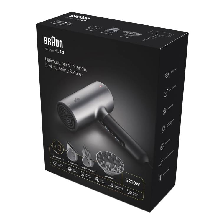 Braun BRHD435E HD4.3 IONTEC Difüzörlü Saç Kurutma Makinesi, 3 Başlıklı, 2200W - 2