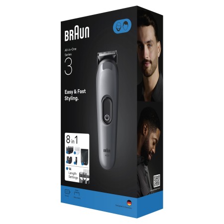 Braun Hepsi Bir Arada Series 3, 8’i 1 arada Tıraş Kiti, Keskin Bıçak, 14 Uzunluk, AIO3540 - Thumbnail