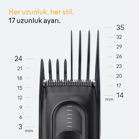 Braun Saç Kesme Makinesi Series 5, +3 Aksesuar, Ömür Boyu Keskin Bıçak, 17 Uzunluk, HC5530 - Thumbnail
