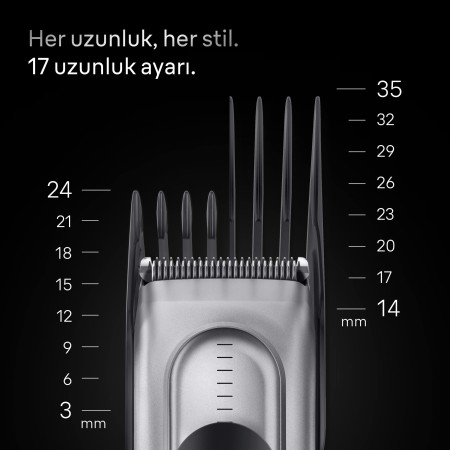 Braun Saç Kesme Makinesi Series 7, +5 Aksesuar, Ömür Boyu Keskin Bıçak, 17 Uzunluk, HC7590 - Thumbnail