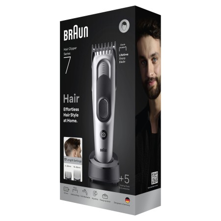 Braun Saç Kesme Makinesi Series 7, +5 Aksesuar, Ömür Boyu Keskin Bıçak, 17 Uzunluk, HC7590 - Thumbnail