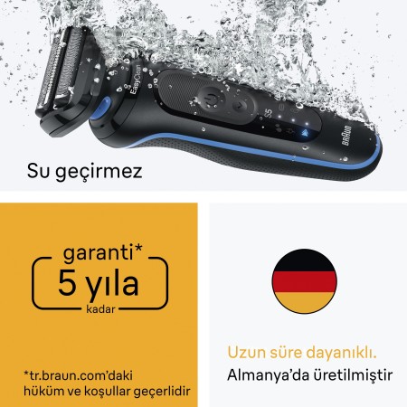 Braun Series 5 Elektrikli Tıraş Makinesi, Islak ve Kuru, Vücut Başlığı, 52-B1600S - Thumbnail