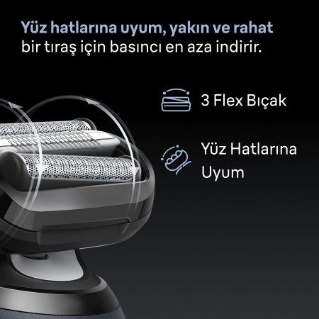 Braun Series 6 Elektrikli Tıraş Makinesi, Islak ve Kuru, Hassas Düzeltici Başlık, 62-B1200S - Thumbnail