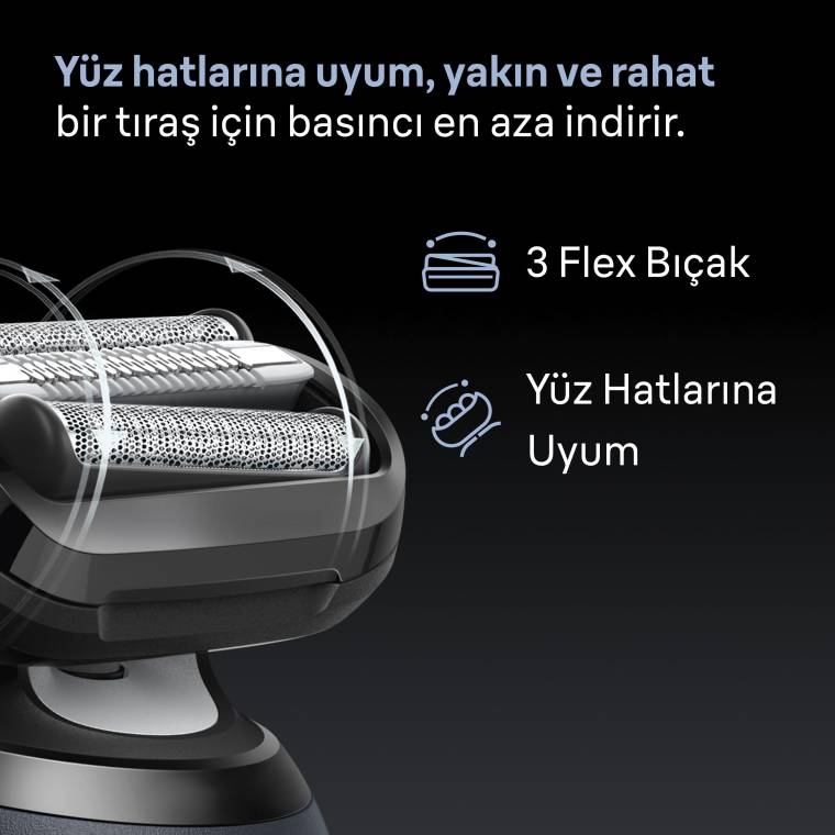 Braun Series 6 Elektrikli Tıraş Makinesi, Islak ve Kuru, Hassas Düzeltici Başlık, 62-B1200S - 3