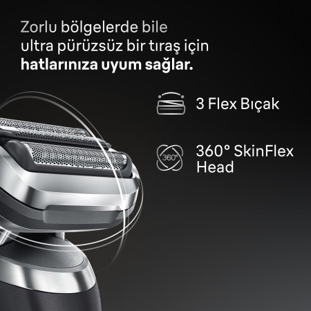 Braun Series 7 Elektrikli Tıraş Makinesi, Islak ve Kuru, Hassas Düzeltici Başlık, 72-G1200S - Thumbnail