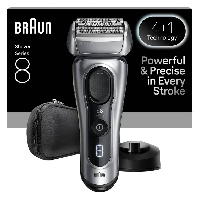 Braun Series 8 Elektrikli Tıraş Makinesi, Islak ve Kuru, Şarj Standı, 8617S - 1