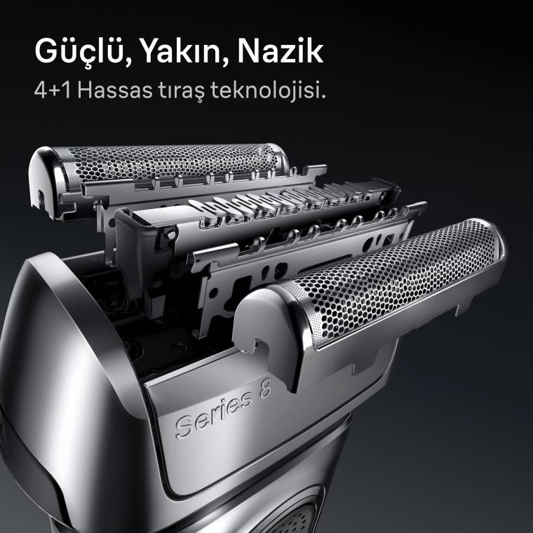 Braun Series 8 Elektrikli Tıraş Makinesi, Islak ve Kuru, Şarj Standı, 8617S - 4