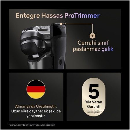 Braun Series 9 PRO+ Elektrikli Tıraş Makinesi, Islak ve Kuru, SmartCare Merkezi, 9675CC - Thumbnail