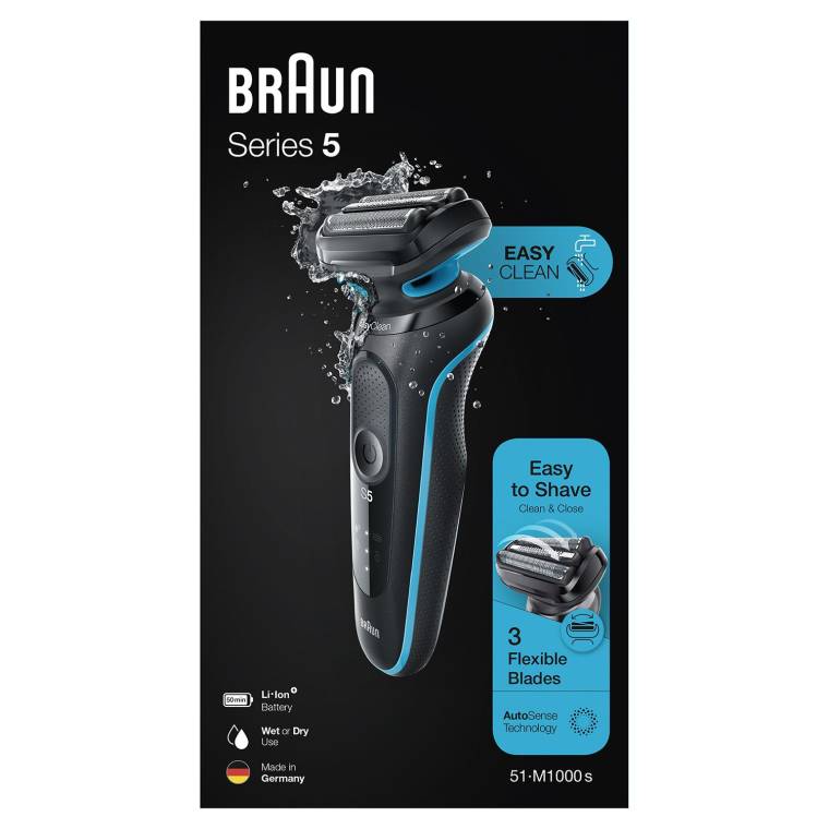 Braun Yeni Seri 5 M1000s Kablosuz Tıraş Makinesi, AutoSense, EasyClean, EasyClick, Islak & Kuru - 8
