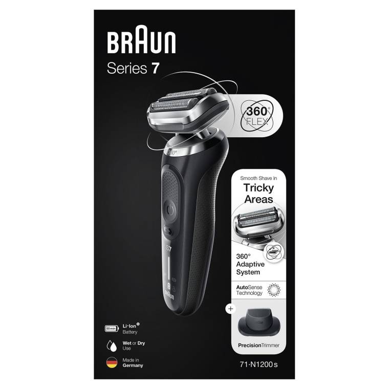 Braun Yeni Seri 7 N1200s Kablosuz Tıraş Makinesi, AutoSense, 360° Flex, EasyClick, Islak & Kuru - 8