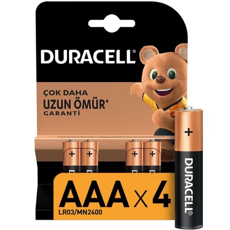 Duracell - Duracell Alkalin AAA İnce Kalem Piller, 4’lü paket
