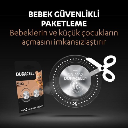 Duracell Özel 2032 Lityum Düğme Pil 3V, 4’li paket - Thumbnail