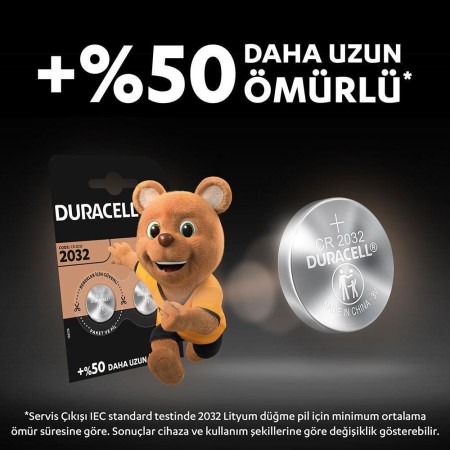 Duracell Özel 2032 Lityum Düğme Pil 3V, 4’li paket - Thumbnail