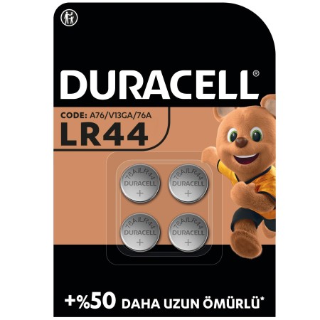 Duracell - Duracell Özel LR44 Alkalin Düğme Pil 1,5V (76A / A76 / V13GA), 4'lü Paket