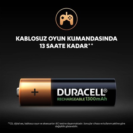 Duracell Şarj Edilebilir AA 1300mAh Piller, 2’li paket - Thumbnail