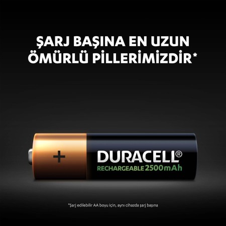 Duracell Şarj Edilebilir AA 2500mAh Piller, 2’li paket - Thumbnail