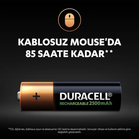 Duracell Şarj Edilebilir AA 2500mAh Piller, 2’li paket - Thumbnail