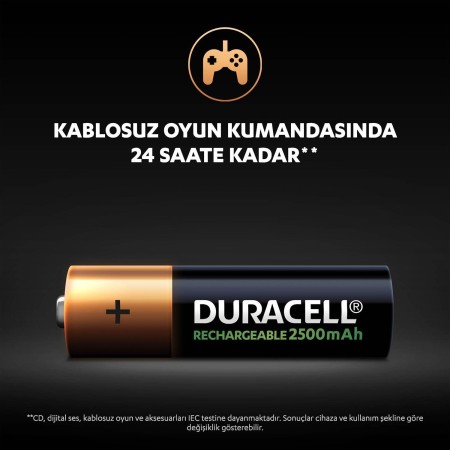 Duracell Şarj Edilebilir AA 2500mAh Piller, 2’li paket - Thumbnail
