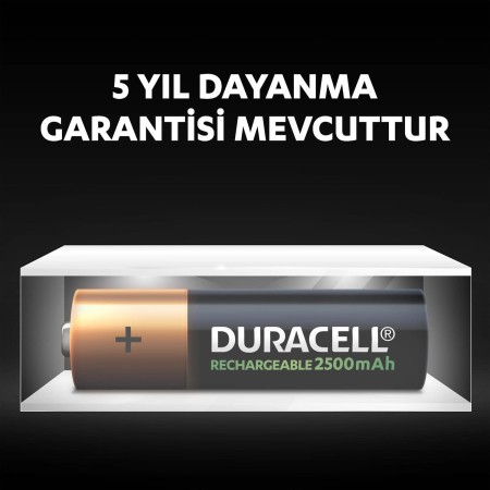 Duracell Şarj Edilebilir AA 2500mAh Piller, 2’li paket - Thumbnail