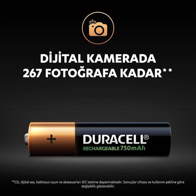 Duracell Şarj Edilebilir AAA 750mAh Piller, 2’li paket - 6