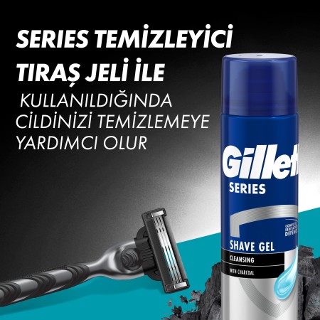 Gillette Mach3 Charcoal Tıraş Makinesi Gövde + 2 Başlık - Thumbnail