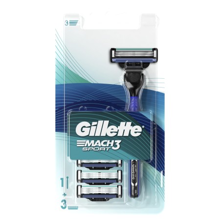 Gillette - Gillette Mach3 Sport Tıraş Makinesi Gövde + 3 Başlık