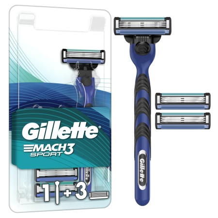 Gillette Mach3 Sport Tıraş Makinesi Gövde + 3 Başlık - Thumbnail