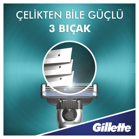 Gillette Mach3 Tıraş Makinesi Gövde + 2 Başlık - Thumbnail