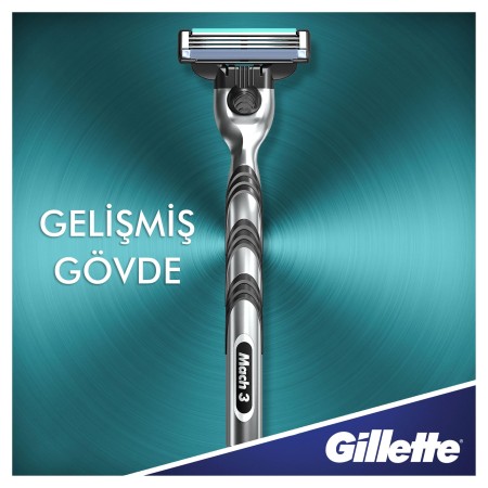 Gillette Mach3 Tıraş Makinesi Gövde + 2 Başlık - Thumbnail