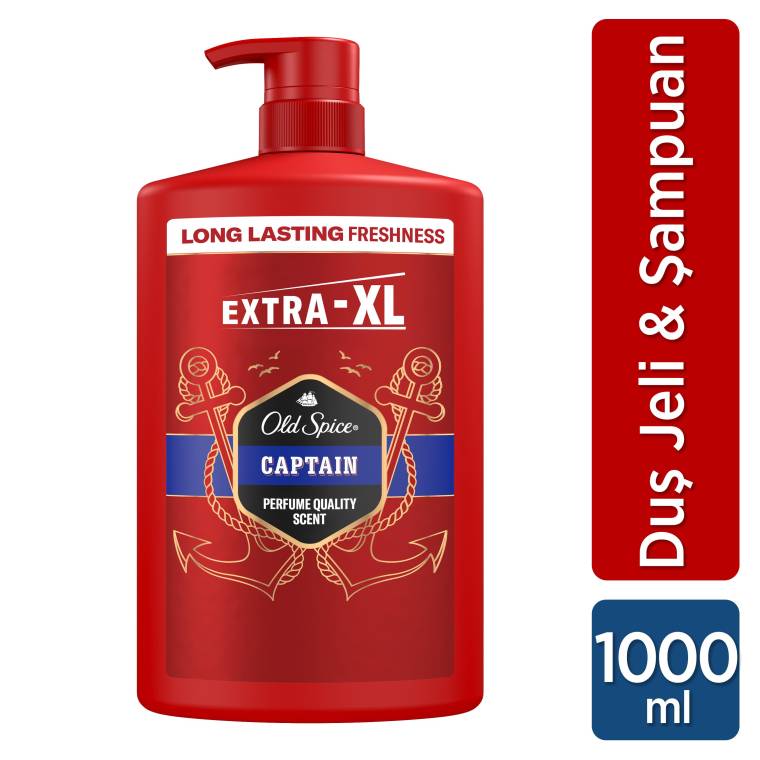 Old Spice Captain Erkek Duş Jeli ve Şampuan 1000 ml XXL Büyük Boy - 1