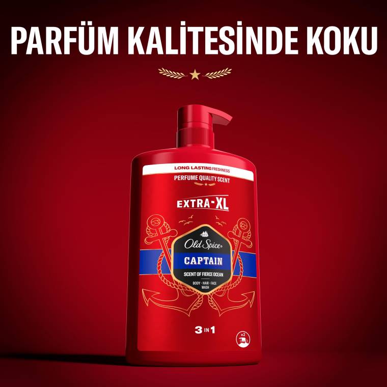 Old Spice Captain Erkek Duş Jeli ve Şampuan 1000 ml XXL Büyük Boy - 5