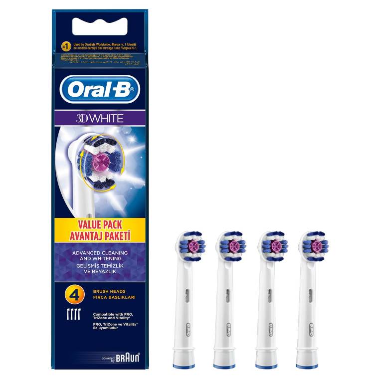 Oral-B 3D White 4'lü Diş Fırçası Yedek Başlığı EB18 - 1