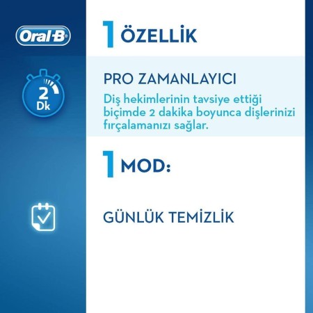 Oral-B D100 Vitality Cross Action Şarjlı Diş Fırçası - Beyaz - Thumbnail