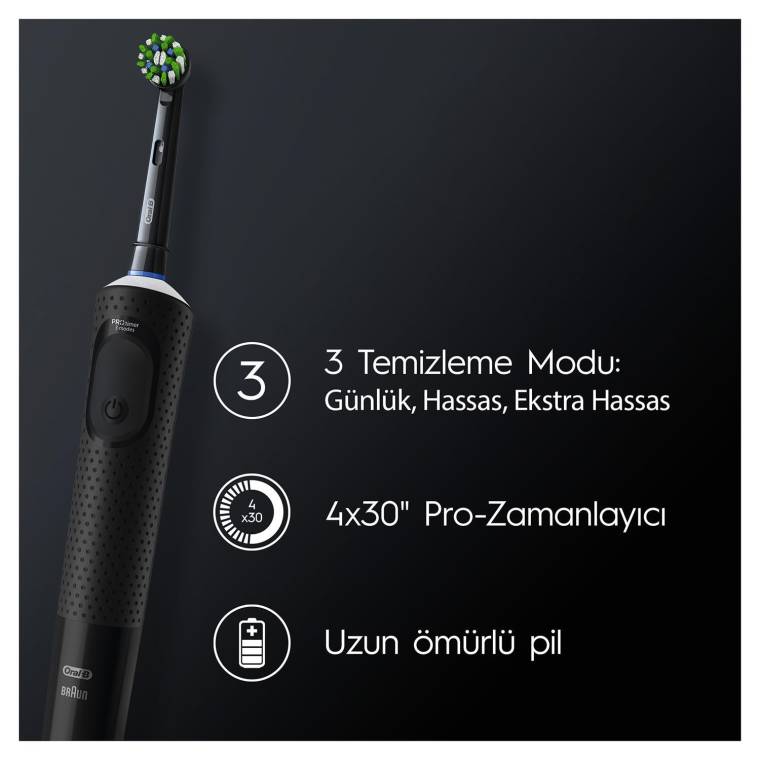 Oral-B D103 Vitality Pro Cross Action Şarjlı Diş Fırçası - Siyah - 5