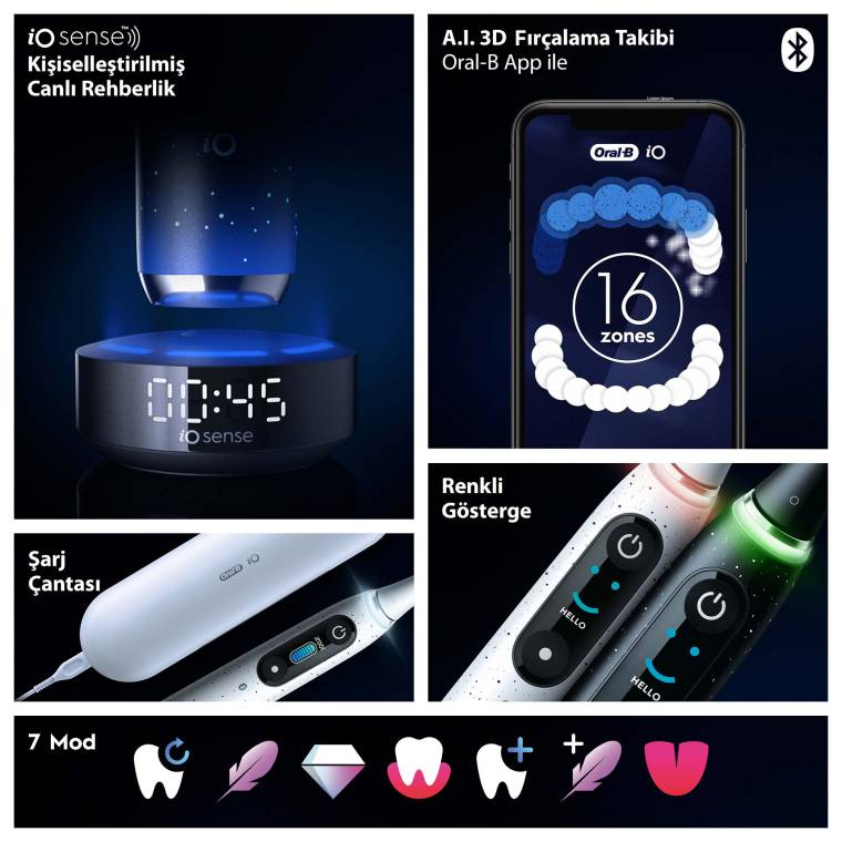 Oral-B iO 10 Şarjlı Diş Fırçası - Kozmik Siyah - 5