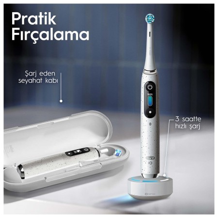 Oral-B iO 10 Şarjlı Diş Fırçası - Stardust Beyaz - Thumbnail