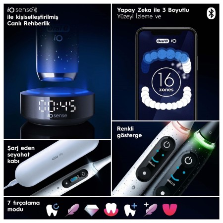 Oral-B iO 10 Şarjlı Diş Fırçası - Stardust Beyaz - Thumbnail