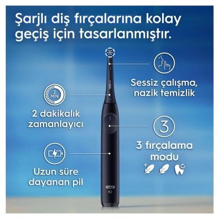 Oral-B iO 2 Şarjlı Diş Fırçası - Siyah, Seyahat Kabı ile - 6
