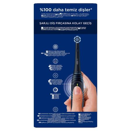 Oral-B iO 2 Şarjlı Diş Fırçası - Siyah, Seyahat Kabı ile - 8
