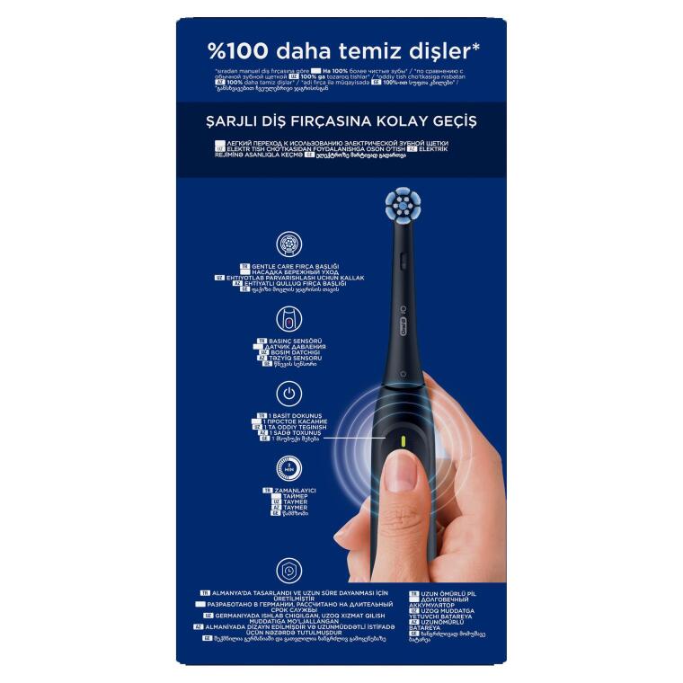 Oral-B iO 2 Şarjlı Diş Fırçası - Siyah, Seyahat Kabı ile - 8