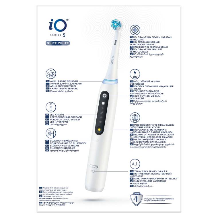 Oral-B iO 5 Şarjlı Diş Fırçası - Beyaz - 9