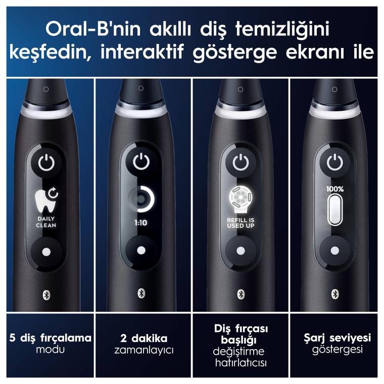 Oral-B iO 6 Smile Şarjlı Diş Fırçası - Siyah - 7