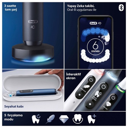 Oral-B iO 7 Şarjlı Diş Fırçası - Lacivert - Thumbnail