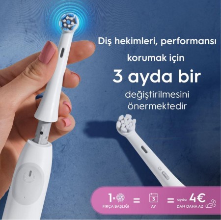 Oral-B iO Gentle Care Beyaz Diş Fırçası Yedek Başlığı 4 Adet - Thumbnail