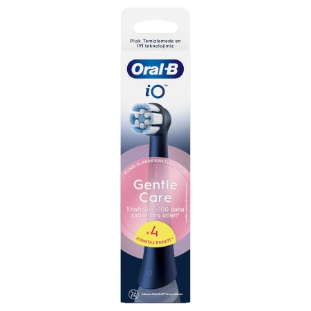Oral-B iO Gentle Care Siyah Diş Fırçası Yedek Başlığı 4 Adet - Thumbnail