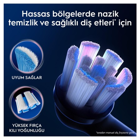 Oral-B iO Gentle Care Siyah Diş Fırçası Yedek Başlığı 4 Adet - Thumbnail