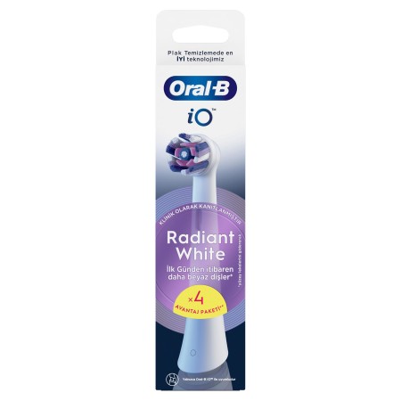 Oral-B iO Radiant White Beyaz Diş Fırçası Yedek Başlığı 4 Adet - Thumbnail