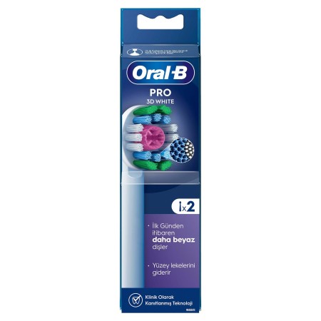Oral-B Pro 3D White X-Filament Şarjlı Diş Fırçası Yedek Başlığı 2 Adet - Thumbnail